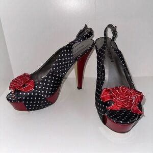 Madden girl polka dot “Hizzie” pin-up style heels